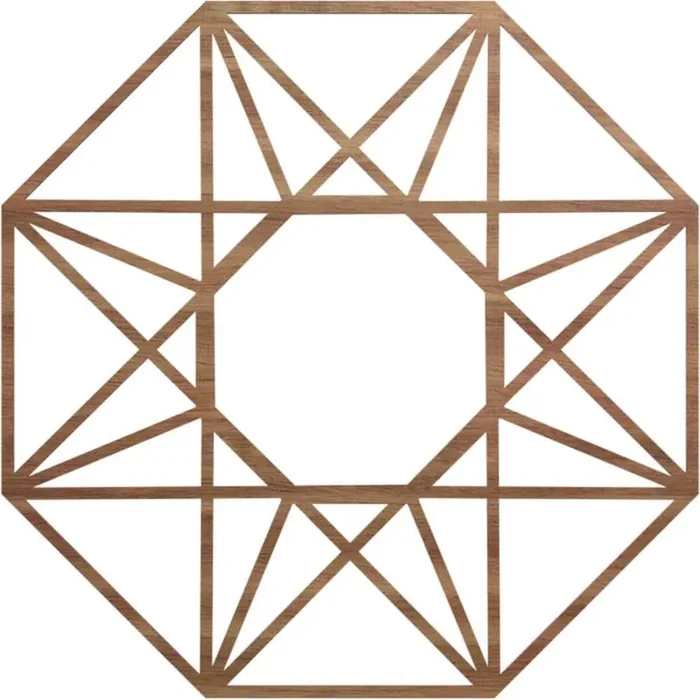 0.25 in. x 36 in. x 36 in. Wood (Walnut) Medallion Moulding