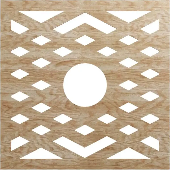 0.25 in. x 38 in. x 38 in. Wood Medallion Moulding