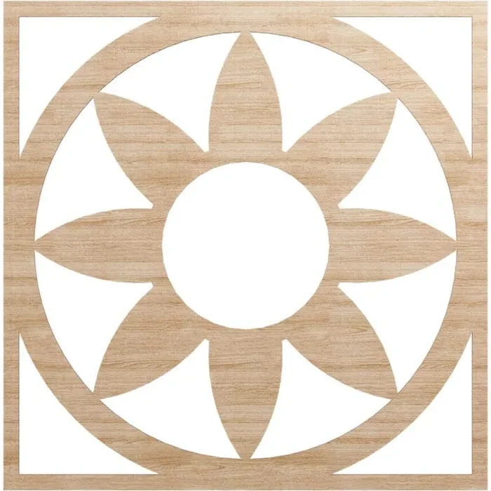 0.25 in. x 38 in. x 38 in. Wood Medallion Moulding