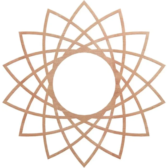0.25 in. x 38 in. x 38 in. Wood Medallion Moulding