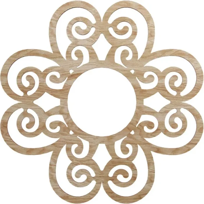 0.25 in. x 6.125 in. x 18 in. Wood Medallion Moulding