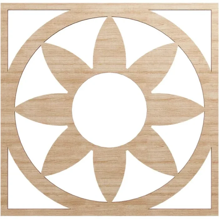 0.25 in. x 6.25 in. x 18 in. Wood Medallion Moulding