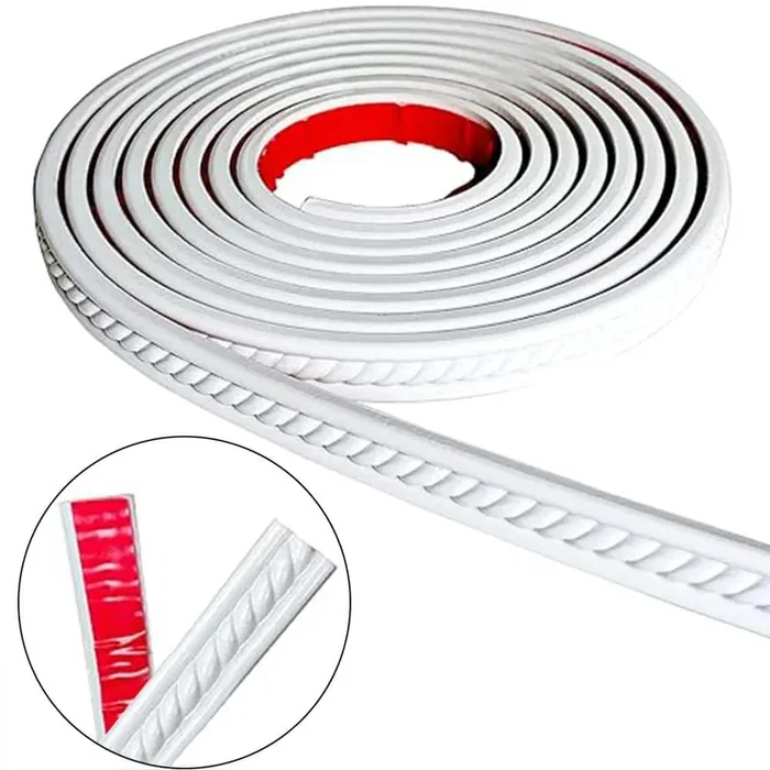 0.27 in. D x 0.78 in. W x 16.4 ft. L Self Adhesive Flexible Wall Trim Crown Molding, 3D Strip, Decor Trim