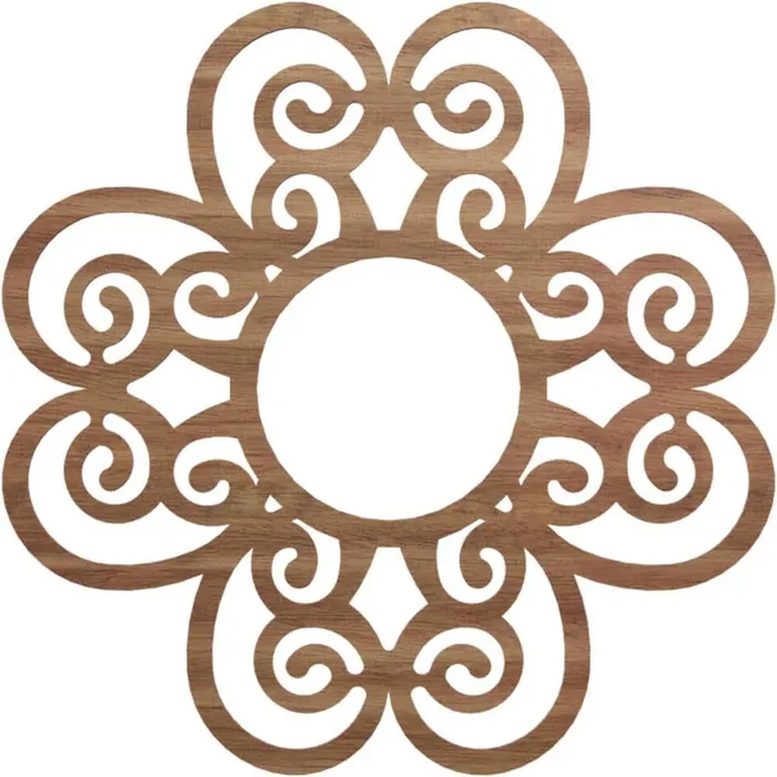 0.375 in. D x 28 in. W x 28 in. H Wood (Walnut) Medallion Moulding