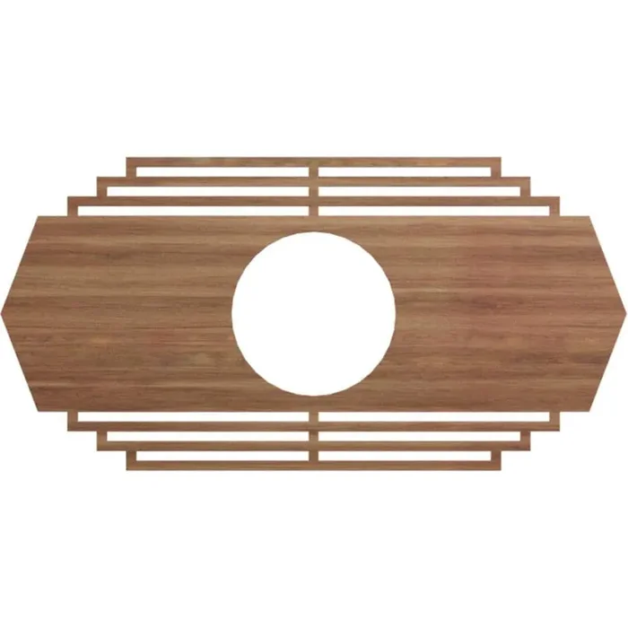 0.375 in. x 34 in. x 17 in. Wood (Walnut) Medallion Moulding