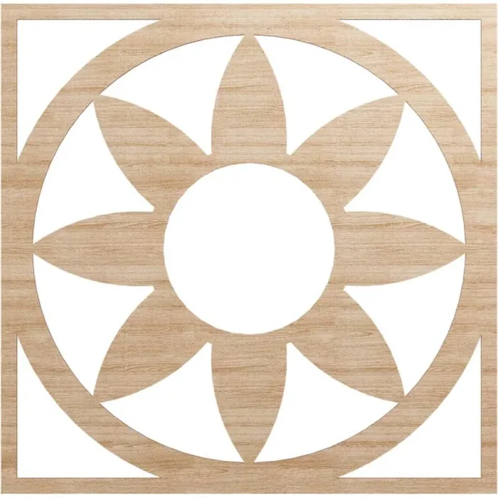 0.375 in. x 34 in. x 34 in. Wood (Alder) Medallion Moulding