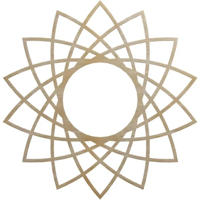 0.375 in. x 38 in. x 38 in. Wood Medallion Moulding