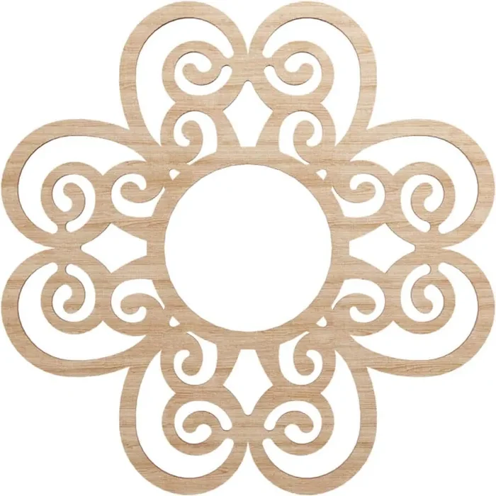 0.375 in. x 6.875 in. x 20 in. Wood Medallion Moulding
