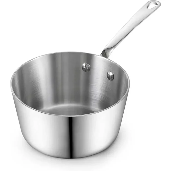 0.57 qt. Multi-Ply Clad Stainless Steel Butter Warmer Coffee Pot Milk Warmer Chocolate Melting Small Saucepan