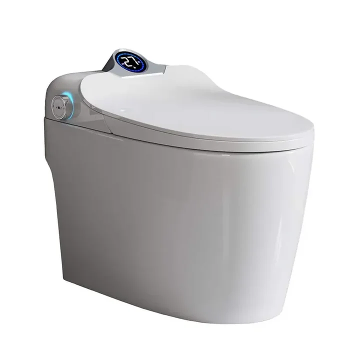 1.2GPF Tankless Elongated Smart Bidet Toilet in White with HD Display Screen, Heated Seat and Warm Air Dryer