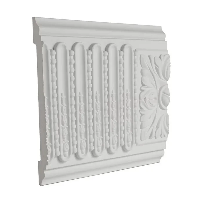 1-3/8 in. x 7-7/8 in. x 6 in. Polyurethane Long Acanthus Leaf Frieze Moulding Sample