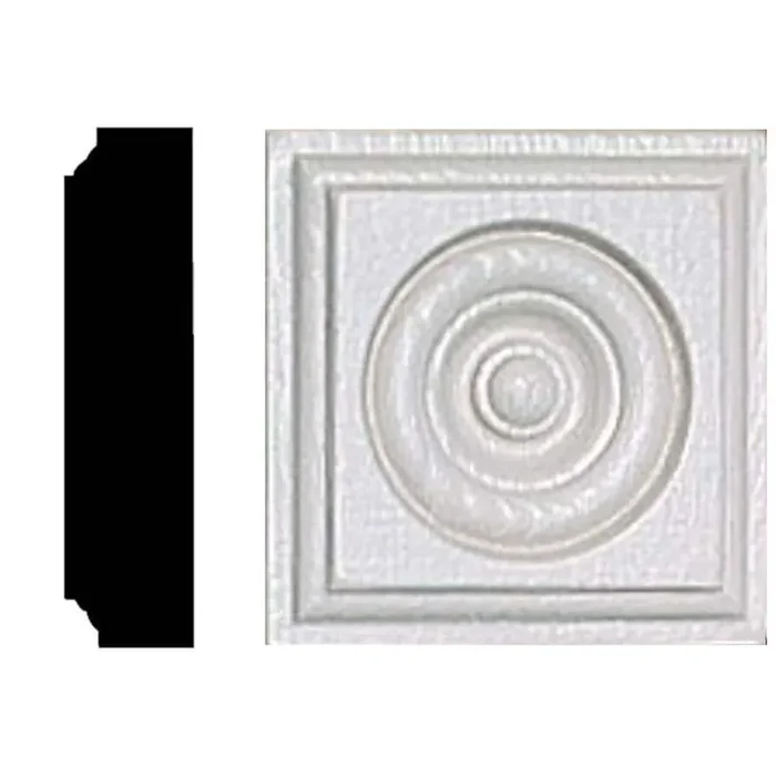 1 in. D x 3-1/2 in. W x 3-1/2 in. L Primed Pine Wood PFJ 4 Sides Corner Block