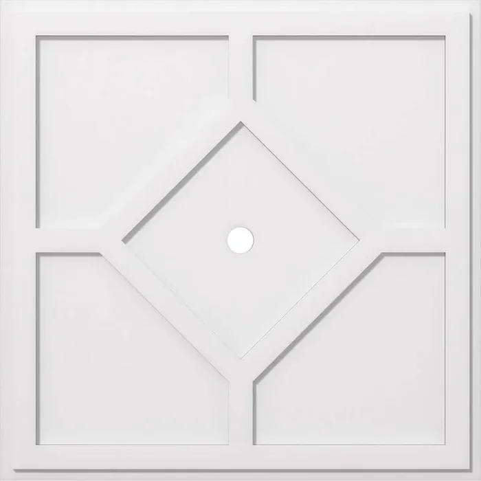 1 in. P X 12-1/2 in. C X 36 in. OD X 2 in. ID Embry Architectural Grade PVC Contemporary Ceiling Medallion