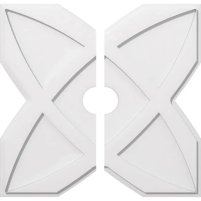 1 in. P X 9-3/4 in. C X 28 in. OD X 4 in. ID Titus Architectural Grade PVC Contemporary Ceiling Medallion, Two Piece