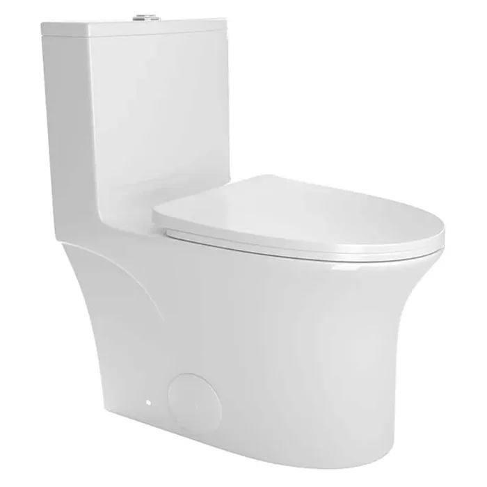 1-Piece 1.1/1.6 GPF Dual Flush Elongated Toilet Comfort Height Floor Mounted in White, Seat Included