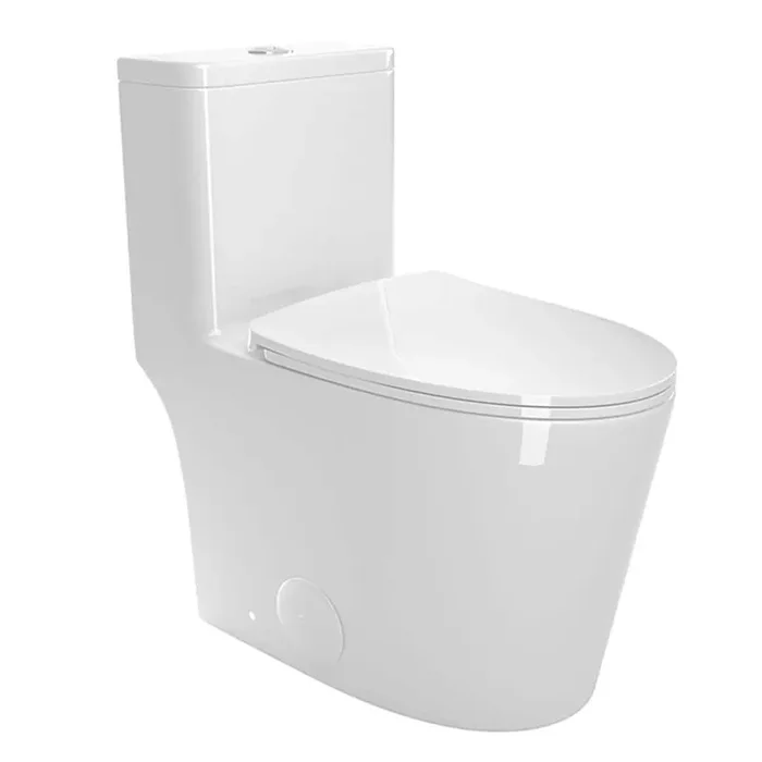 1-Piece 1.1/1.6 GPF Dual Flush Elongated Toilet Comfort Height Floor Mounted in White with Soft Close Seat Included