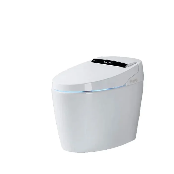 1-Piece 1.28 GPF Single Flush Elongated Smart Toilet with Bidet Seat Auto Open and Close Warm Water and Dry White