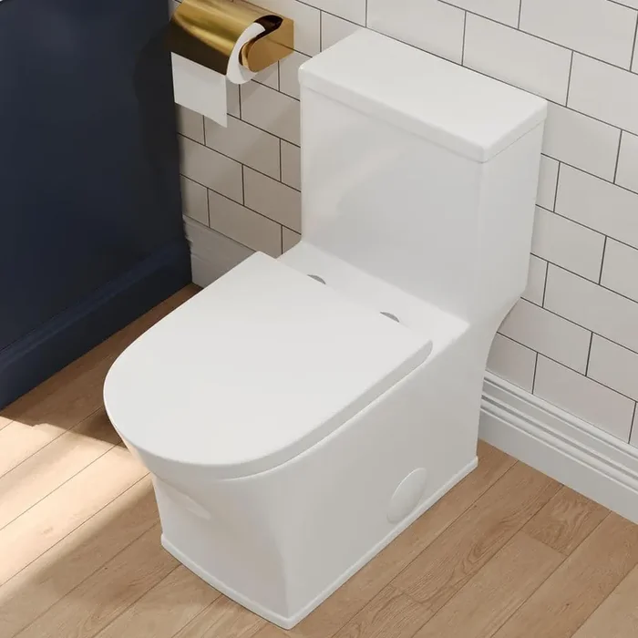 1-Piece 1.3 GPF Single Flush Elongated Toilet in White with Left Hand Trip Lever Comfortable Seat Height, Seat Included