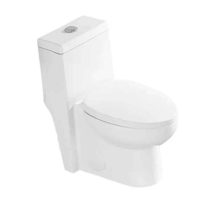 1-Piece 1.6/1.1 GPF Dual Flush Round Bowl Ceramic Toilet in White Close Seat Included