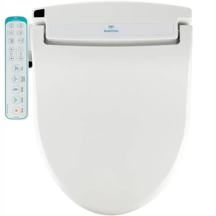 1000 Series Electric Bidet Seat for Elongated Toilets with Heated Water and Dryer, Side Control Panel in White