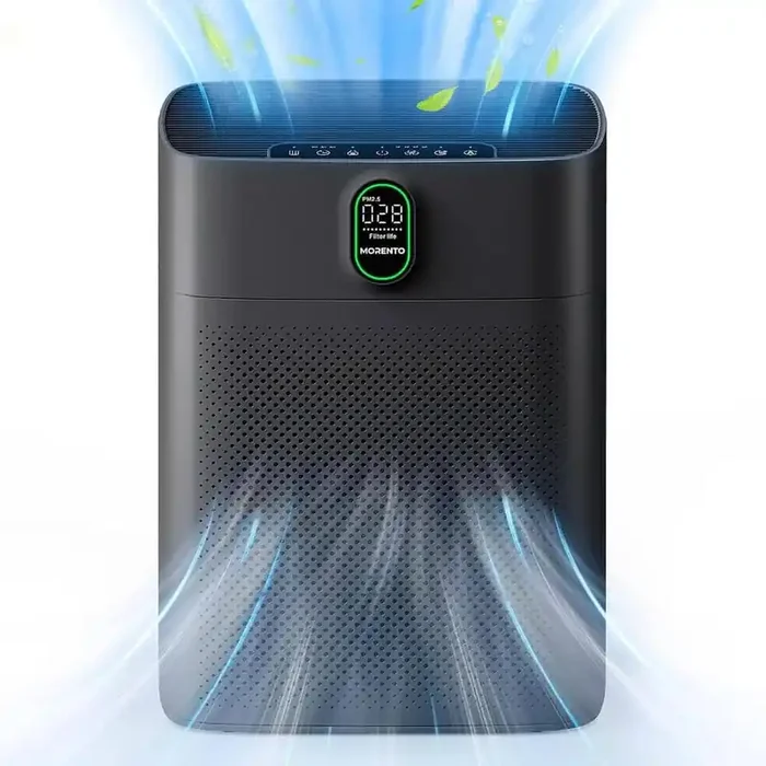 1076 Sq. Ft. Air Purifiers for Home with PM 2.5 Display Air Quality Sensor for Pet Hair, Double-sided Air Inlet in Black