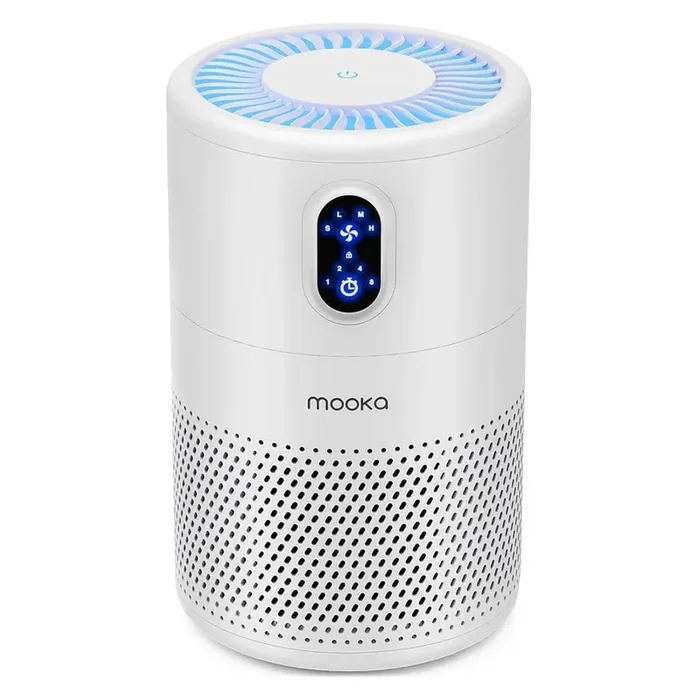 1076 sq. ft.True HEPA Personal Tabletop Air Purifier in White with Night Light, removes 99.97% of Allergens Smoke Mold