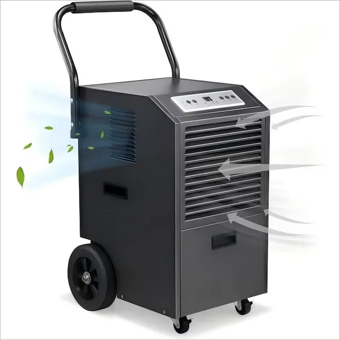 110 pt. 3000 sq. ft. Bucket less Portable Commercial Dehumidifier with Water Tank and Drainage Pipe in. Black