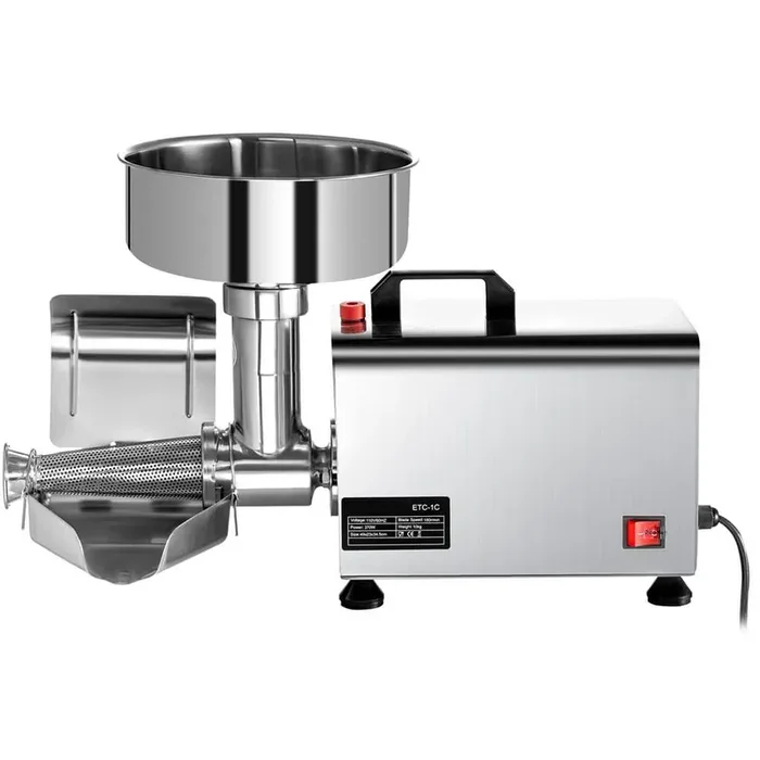 110-Volt Electric Tomato Strainer 370 Watt Commercial Tomato Milling Machine, Stainless Steel Press, 90-160 Kg/H Pure