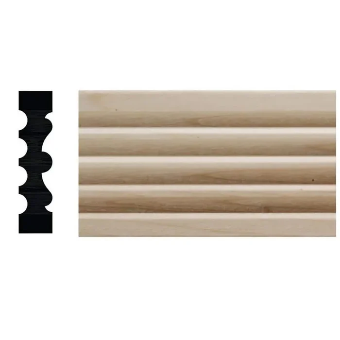 1123D-7 1/2 in. x 2-1/8 in. x 84 in. White Hardwood Reversible Fluted Victorian Casing Moulding