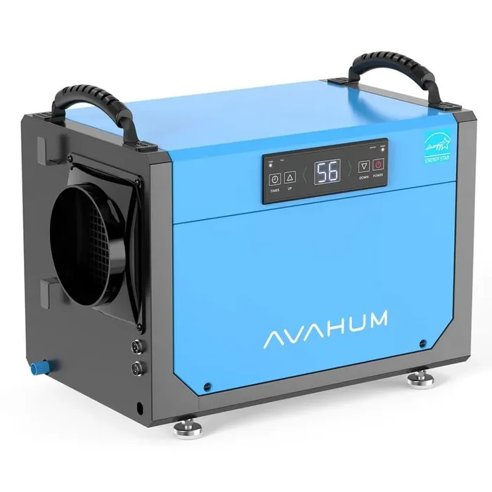 113 pt. 1,200 sq. ft. Quiet Bucketless Dehumidifier in. Blue, with Drain Hose for Crawlspace, with Auto Defrost, No Pump