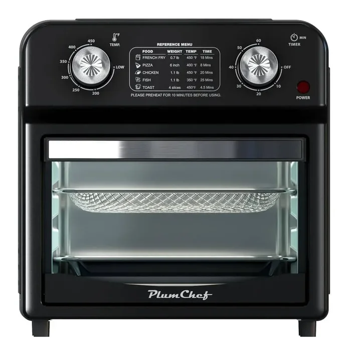 12.68 qt. Black Metal Air Fryer Cooking Oven with Dual Knob Control, 60-Min Timer