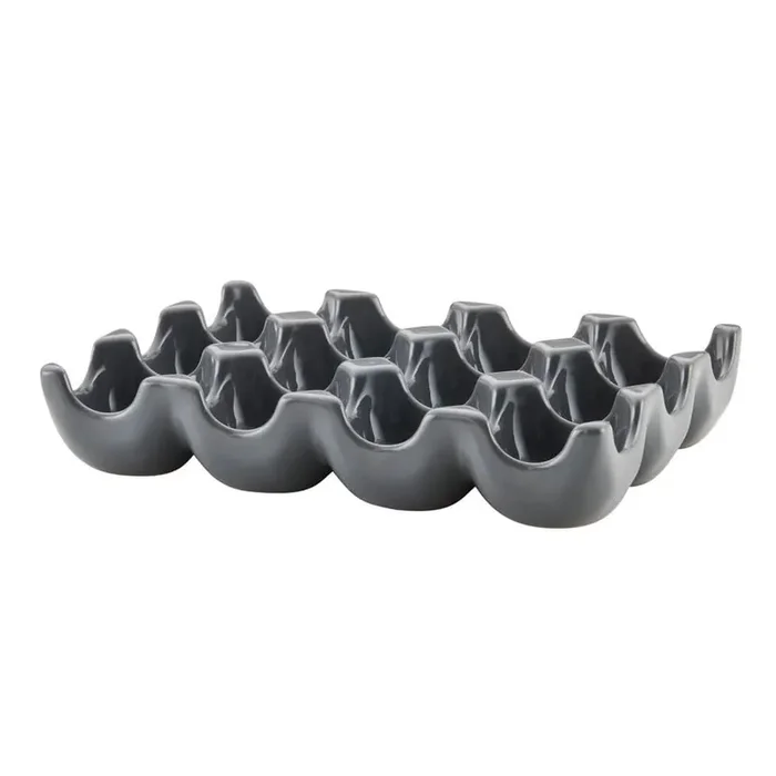 12-Gray Ceramic Egg Tray