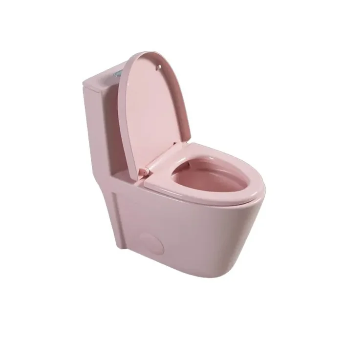 12 in. 1-Piece 1.1/1.60 GPF Dual Flush Elongated Toilet in Rose Pink Seat Included