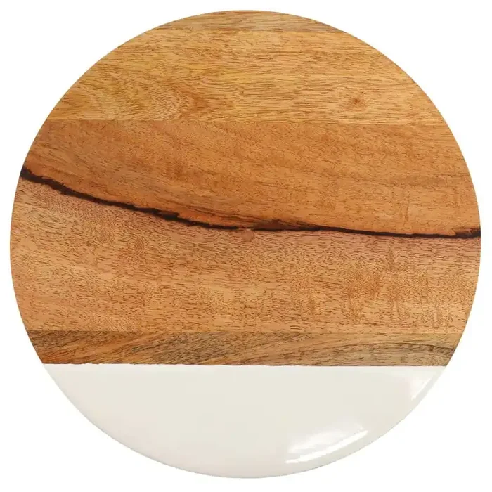 12 in. Duo Tone Round Wood Serving Board