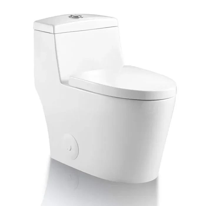 12 in. Rough-In 1-piece 1.6/1.1 GPF Dual Flush High Efficiency Elongated Toilet in White, Seat Included