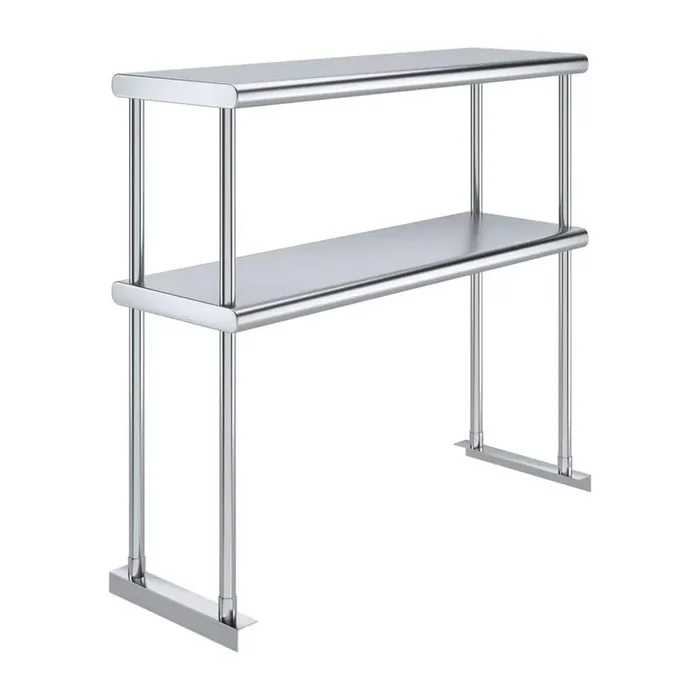 12 in. x 36 in. Stainless Steel Double OverShelf for Kitchen Utility Table 2-Tier Overshelf