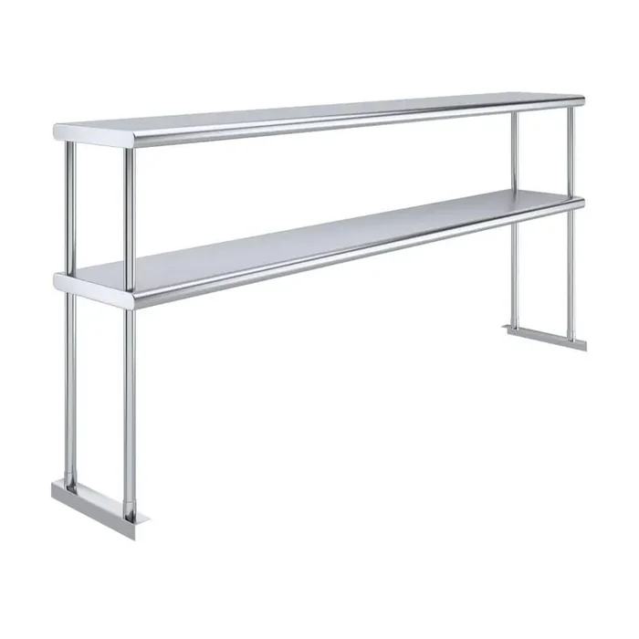 12 in. x 72 in. Stainless Steel Double Over Shelf for Kitchen Utility Table 2-Tier Over Shelf