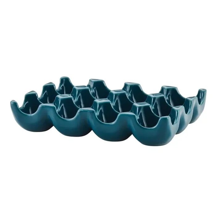 12-Teal Ceramics Egg Tray