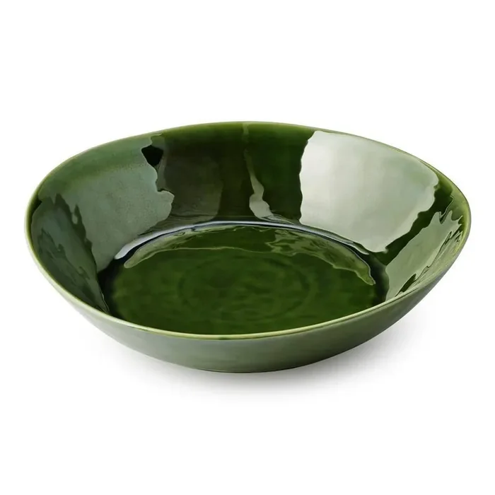 128 fl. oz. Green Stoneware Pasta Bowl
