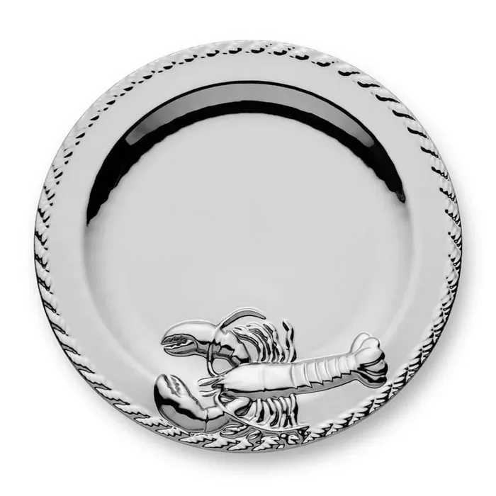 13 in. Silver Plated Lobster Porcelain Platter