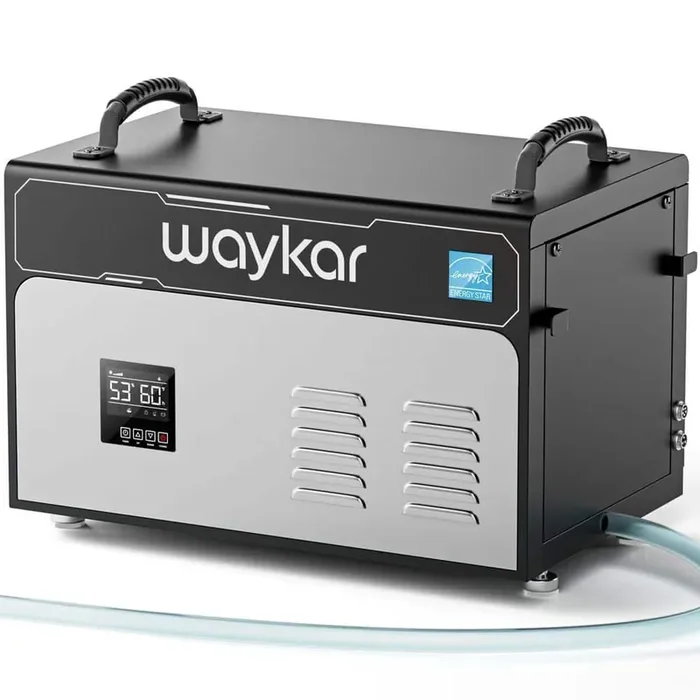 130 pt. 7,500 sq. ft. Energy Star Bucketless Commercial Industrial Dehumidifier in Black with Pump for Basement