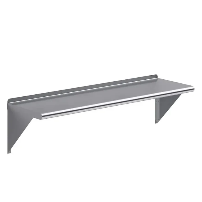 14 in. x 48 in. Stainless Steel Wall Shelf. Kitchen, Restaurant, Garage, Laundry, Utility Room Metal Shelf with Brackets