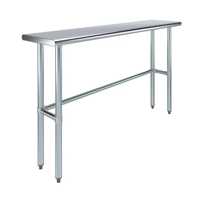 14 in. x 60 in. Stainless Steel Open Base Kitchen Utility Table Metal Prep Table