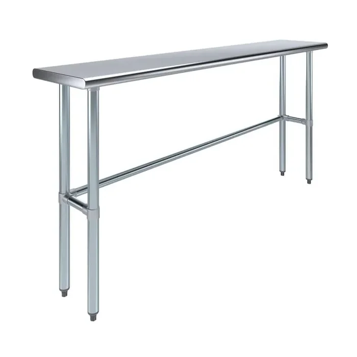 14 in. x 72 in. Stainless Steel Open Base Kitchen Utility Table Metal Prep Table