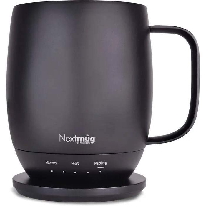 14 oz. Black Stainless Steel Ceramic Self Heating Mug Latte Cups