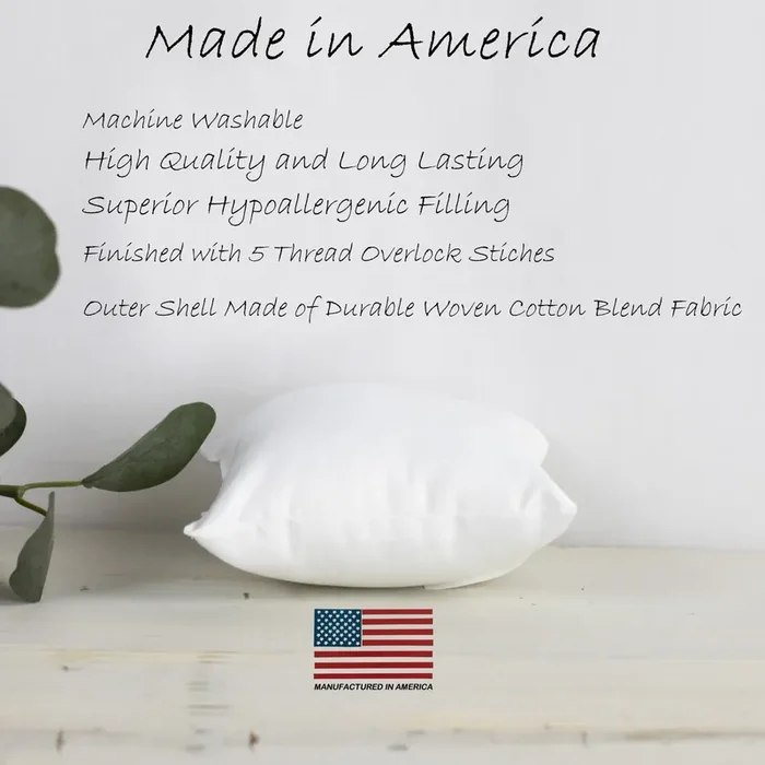 16×16 Indoor Outdoor Hypoallergenic Pillow Insert