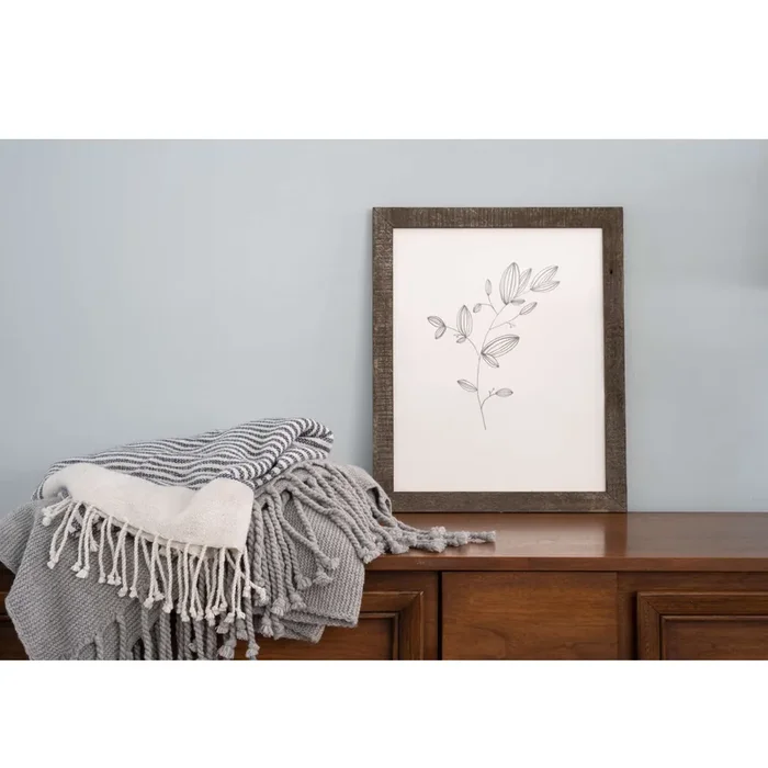16″ x 20″ Espresso Solid Wood Picture Frame – Rustic Wall-Mounted Display