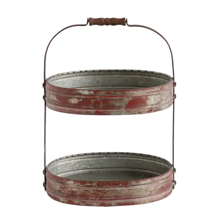17-1/2 in. H 2-Tier Red Tray