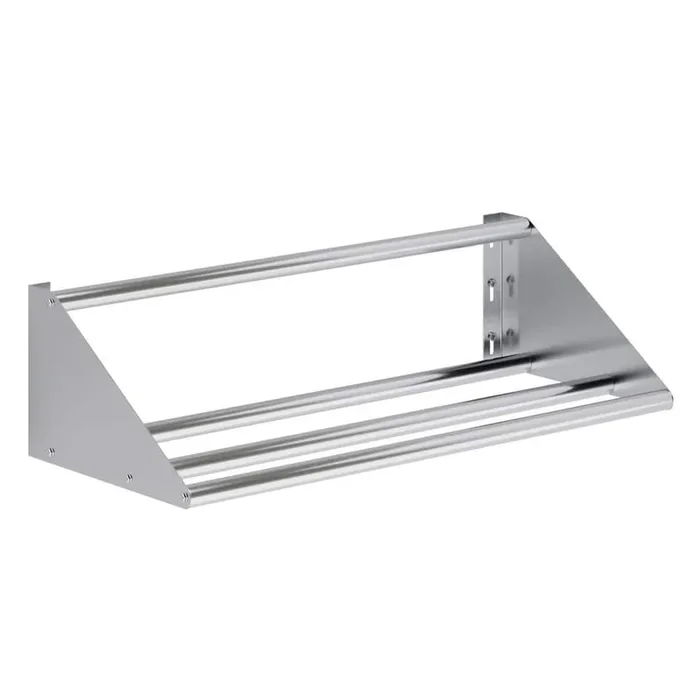 18 in. W x 42 in. D Stainless Steel Tubular Glass Rack Shelf, Decorative Wall Shelf