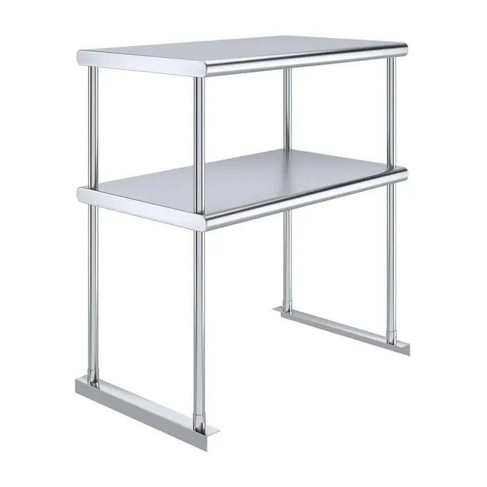 18 in. x 30 in. Stainless Steel Double OverShelf for Kitchen Utility Table 2-Tier Overshelf
